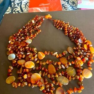 Elegant Multi-Strand Stone Necklace. Genuine stones in a true piece of art!